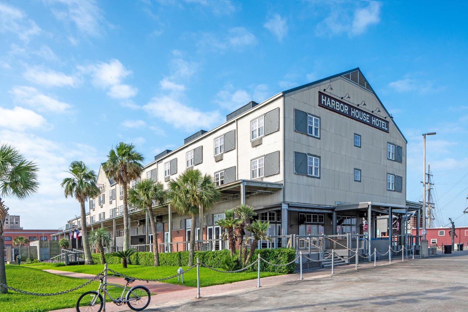 Harbor House Hotel exterior at Pier 21 in Galveston